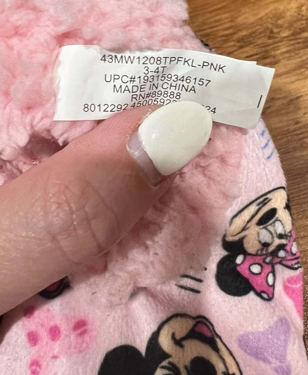 Disney Minnie Mouse Retro Snuggle Toe Toddler Girl Slippers Socks Size 3T-4T - Picture 2 of 3